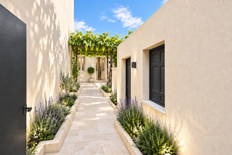 Διάδρομος προς την αυλή — Anavryta Garden Studios · ενδεικτική απεικόνιση